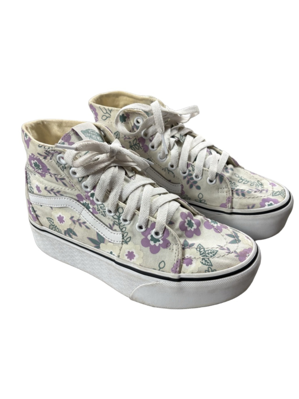 Vans Sk8 Hi Platform Floral Sneakers Womens 7 Cottagecore Pastel Y2K
